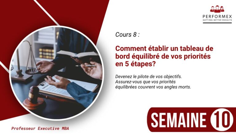 8. Parcours Priorités : Comment établir un tableau de bord équilibré de vos priorités en 5 étapes?